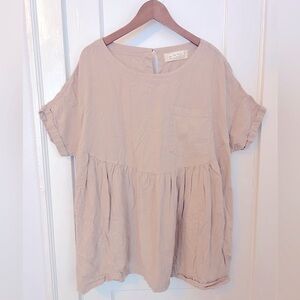 Free People - We The Free - Medium Sand Pocket Babydoll Blouse